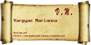Vargyas Marianna névjegykártya